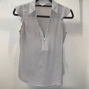 Candies Collared Sleeveless Blouse with Heart dots